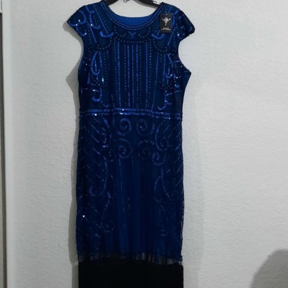 WOMAN'S DRESS VISION FOR INNOVATION BLUE SQUIN DRESS - Picture 3 of 16